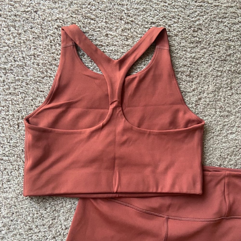 girlfriend collective Rust Bike Shorts and Sports Bra Set - Picture 3 of 7